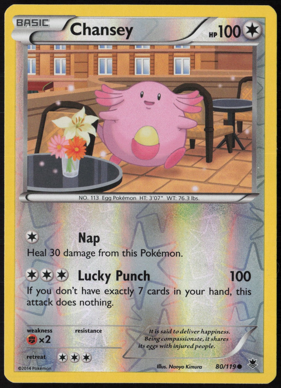 Chansey Reverse Holo 80/119 XY - Phantom Forces LP