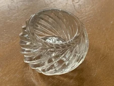 Glass Open Salt Cellar Dip Dish Vintage 1.25" Height 2" Dia