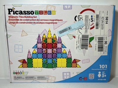 Picasso Tiles 101 Piece Magnetic Tile Classic Series Building Set PT101-NB NEW