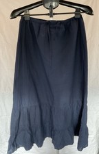 Brandy Melville Drawstring Ruffle Maxi Skirt Navy Blue Women  s Size Small