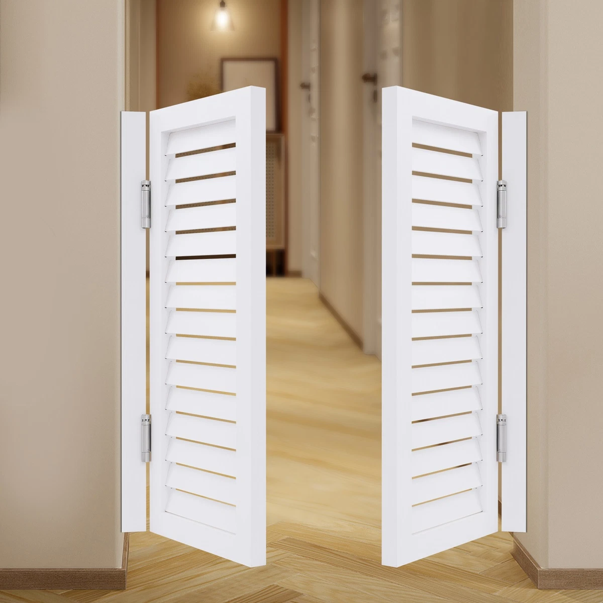 Puerta de madera de doble partición barra de café cocina puerta batiente cierre automático puerta divisora
