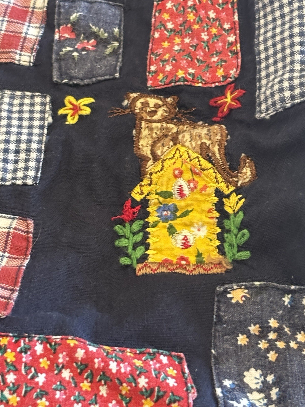 Vintage 90s Studio Collection Patchwork Cat Vest … - image 7