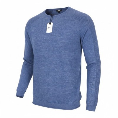 DENHAM Carver Herren Strickpullover XS Blau Melange Rundhalsausschnitt