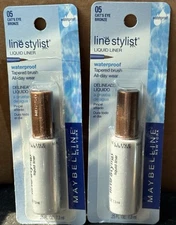 2 PACK Maybelline line stylist Waterproof Liquid Eye Eyeliner-05 Cats Eye Bronze
