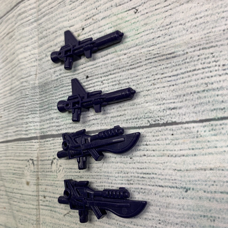 Original G1 Transformers DECEPTICON POUNCE + PISTOLA ENVERGADURA x4 lote armas Foto 4 de 4