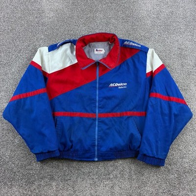 Vintage ACDelco Batteries Racing Jacket Mens XL Blue Red Auto Car Racing