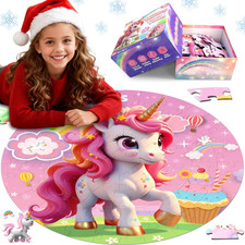 Unicorn Floor Puzzle for Kids   70 Piece Round Educational Toy