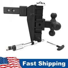 2" Receiver Trailer Hitch 6" Drop Tow Hitch Adjustable Tri-Ball Mount 20,000 lbs