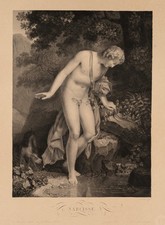 TAVERNIER (*1787) di ALBRIER (*1791), Narciso alla sorgente, ruota. Classicismo