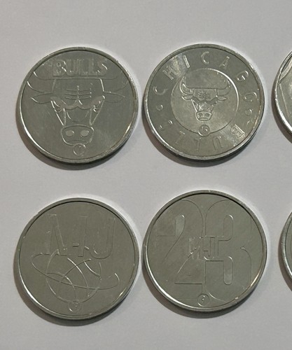 MICHAEL JORDAN 1995 UPPER DECK POG SLAMMER COIN LOT OF 6 CHICAGO BULLS - Afbeelding 8 van 8