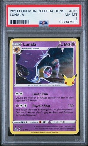2021 Pokemon Celebrations Lunala PSA 8