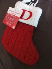 NEW Letter  "D" St. Nicholas Square Christmas Monogram Stocking 8” Mini