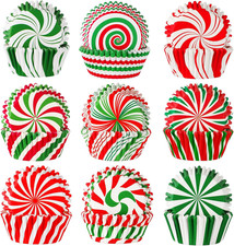 450Pcs Christmas Cupcake Liners,Xmas Candy Pattern Baking Cups Cupcake Wrappers