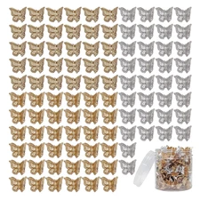 100 Pieces Assorted Color Butterfly Hair Clips, Beautiful Mini Butterfly Hair Cl
