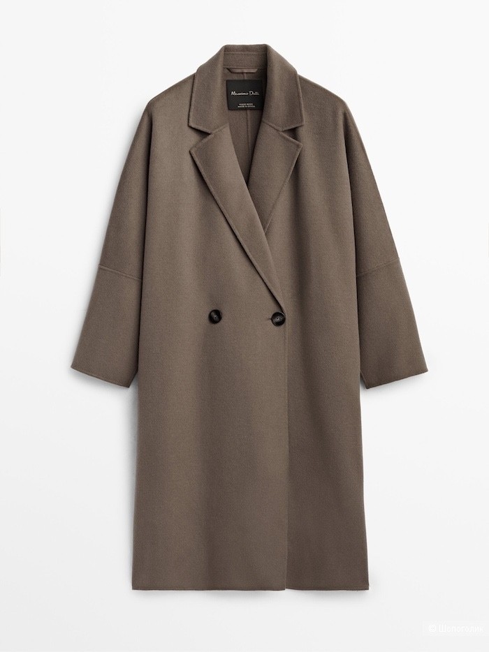 massimo dutti brown double faced wool coat with side slits size L RRP £299 image 6
