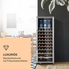 Weink&uuml;hlschrank Getr&auml;nkek&uuml;hlschrank 155 L Glast&uuml;r 46 Flaschen Touch Edelstahl