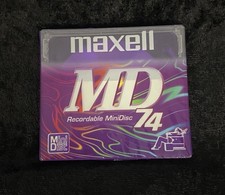 Maxell MD 74 minute Recordable Mini Disc MD 74PR  New  Sealed