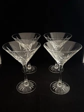 4 Royal Gallery Martini Glasses 24% Lead Crystal France