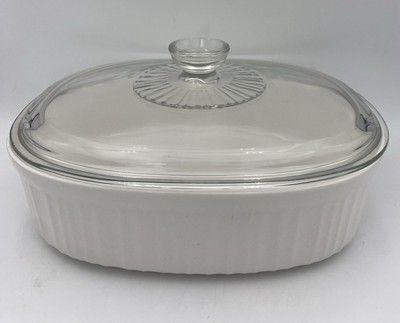CorningWare French White 2 1/2 Qrt  2.3L Oval Casserole Dish With Pyrex Lid