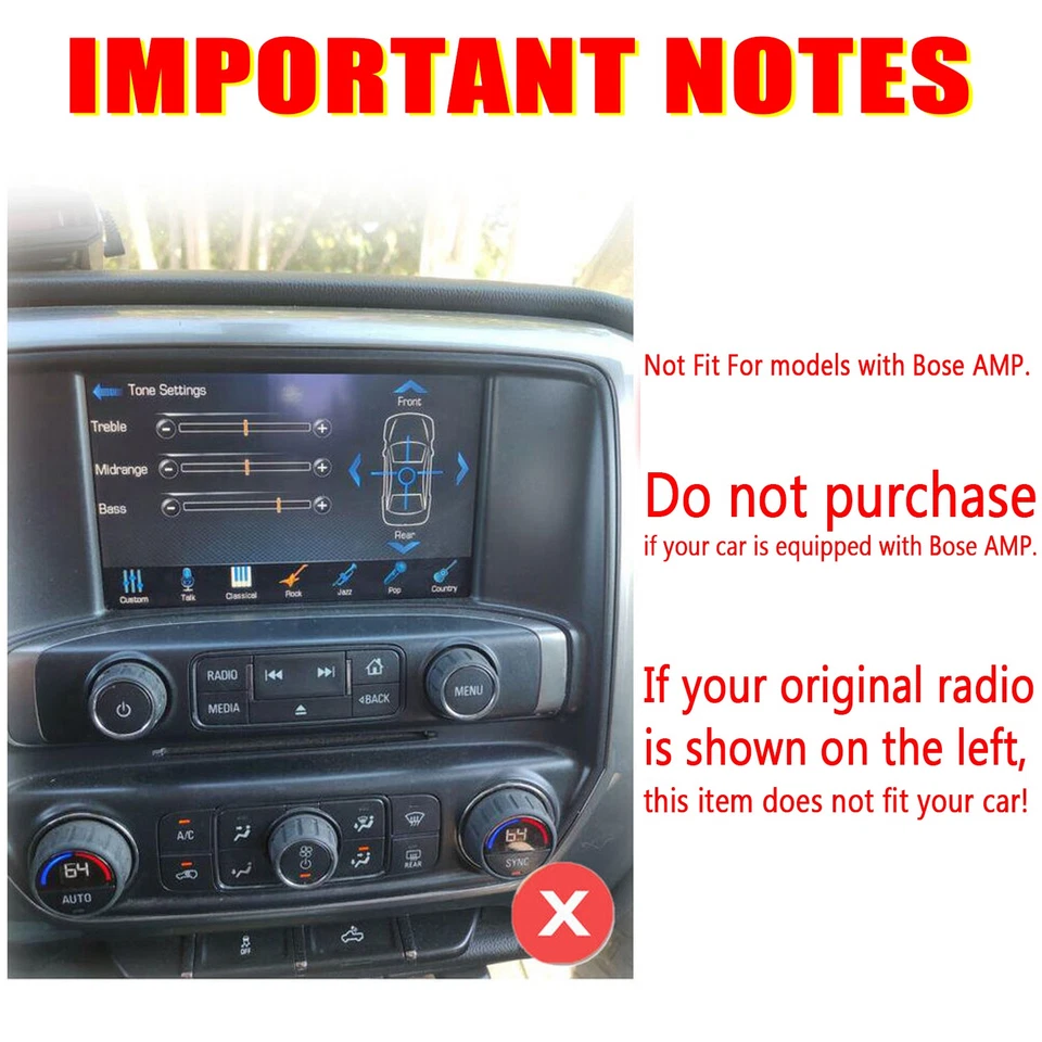 10.1" Android 15 Car Stereo Radio DSP FM For GMC Sierra 1500 2500HD 3500HD 14-18 - Image 2 of 4