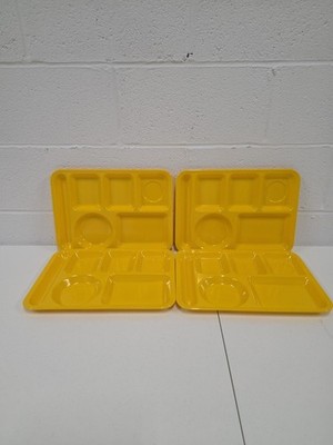 Texas Ware Melamine Compartment Trays Yellow 14''x10'' Cafeteria Style 4 Available