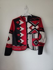 Vintage Cold Water Creek Wool Jacket Womens Large Aztec Southwestern Patchwork