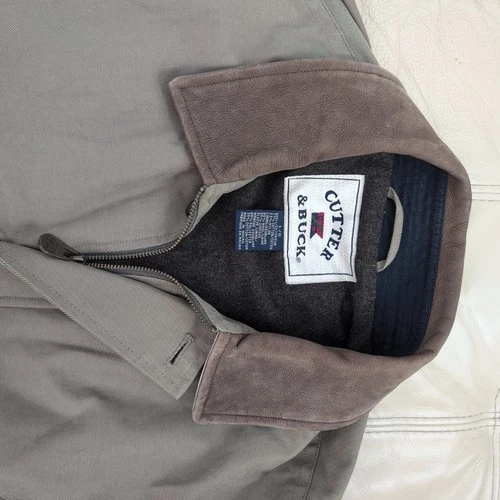 Cutter & Buck Vintage Bomber Jacket Men's Khaki/Wool Lined L image 4