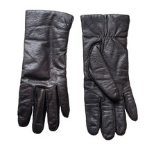 VINTAGE FOWNES DARK BROWN LEATHER THINSULATE DRIVING GLOVES WOMEN'S SIZE LARGE