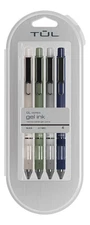 TUL GL Series RT Gel Pens Medium Point 0.7mm Black Ink Gunmetal Barrel Colors