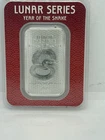 1 oz. 2025 Year of the SNAKE Lunar Calendar Bar  .999 fine silver TEP