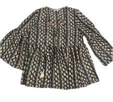 EUC Show Me Your Mumu Sz L Poet Tie Top USA Made Blouse Tunic Shirt Animal Print