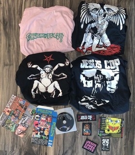 Green Jelly / Jesus Cop [large] SET SALE clearance SHIRT DVD PATCH PKG B