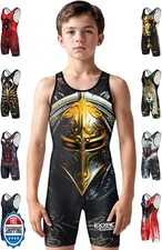Exxact Sports Sublimated Youth Wrestling Singlet For Boys, Premium Powerlifti