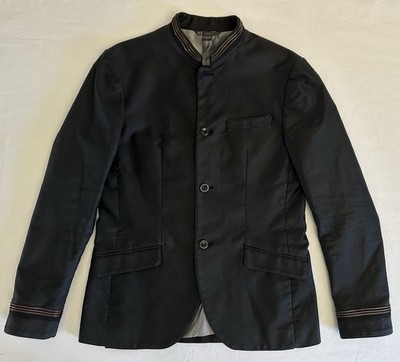 Armani Exchange Blazer Zipper Trim Jacket Sport Coat Mens M Charcoal Lined READ