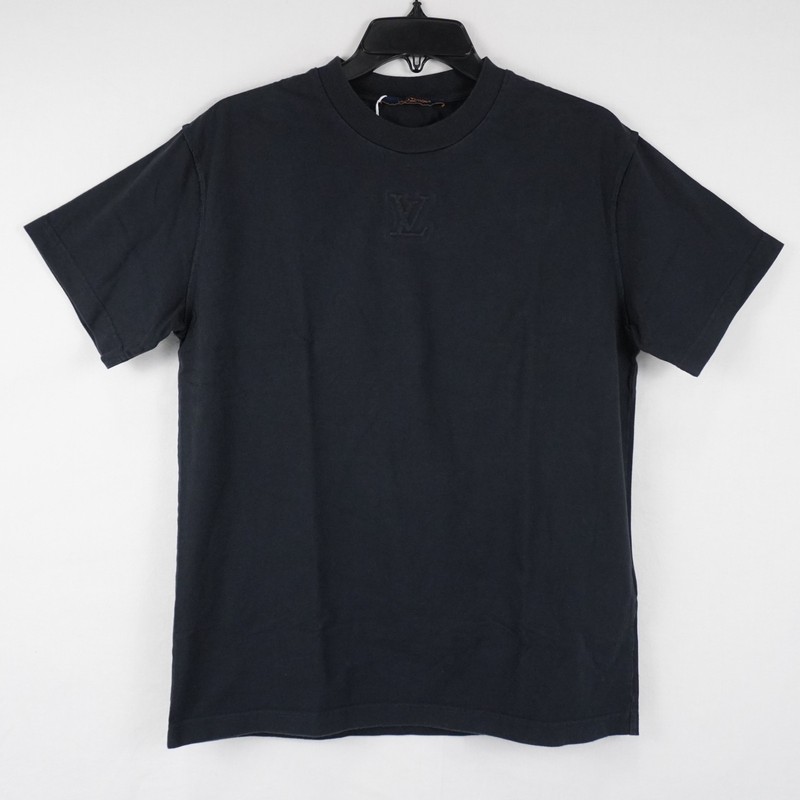 Louis Vuitton Embossed LV Short Sleeve Cotton T-Shirt In Black - Men's Size S
