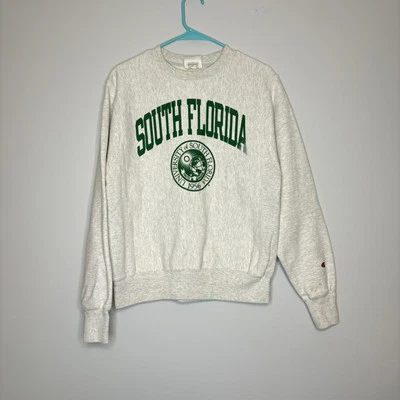 Champion University South Florida USF Bulls Sweatshirt Gray Reverse Weave Sz S - Image 1 of 4