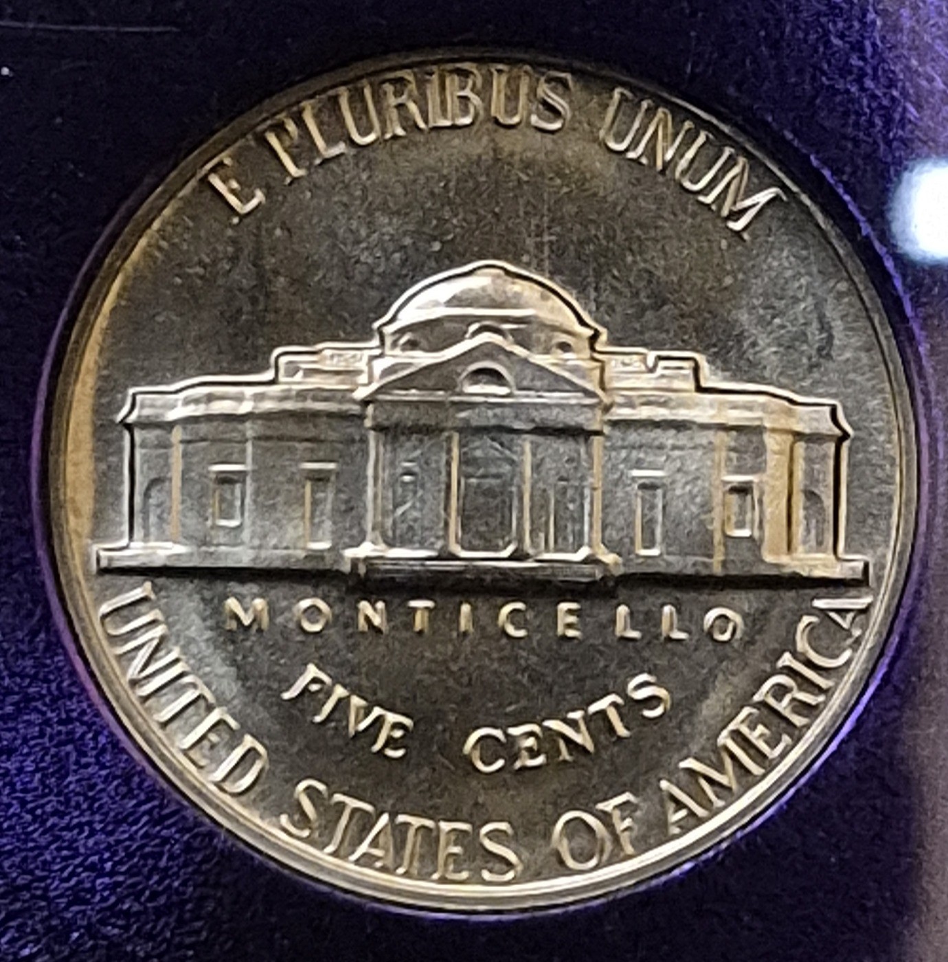 1966 SMS Jefferson nickel reverse, Monticello
