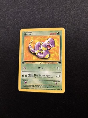 Ekans 56/82 1st Edition Common Team Rocket Pokemon Card 2000 WOTC