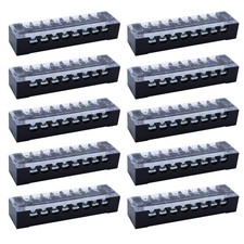 10-Pack 8 Positions Dual Rows 600V 15A Wire Barrier Block Screw Terminal Stri...