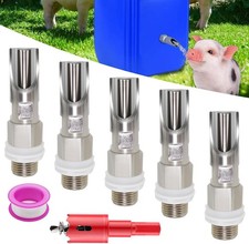 Pig Nipple Waterer for Barrel Kit Automatic System 1/2 inch Hog Waterer Drink...