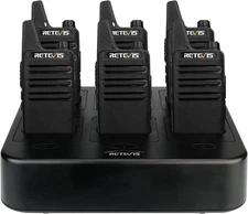 Retevis RT22 Walkie Talkies Rechargeable Two Way Radios *6+Six Way Multi Charger