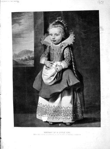 Original Old Antique Print 1904 Portrait Little Girl Dress 20th Century