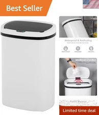 Sleek 13 Gallon Motion-Sensor Garbage Can with Quiet Close Lid for Smart Homes