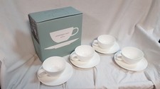 NEW John Lewis Queensberry Hunt Set of 4x cups and saucers, bone china, white