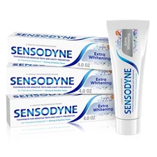 Sensodyne Extra Whitening Sensitive Toothpaste, Mint, 4 oz, 3 Pack