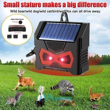 Solar Ultrasonic Animal Repeller Garden Home Pest Dog Mice Skunk Deer Deterrent