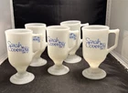 Set of 5 Vintage  Milk Glass Irish Coffee Pedestal Mugs For Sarah Coventry