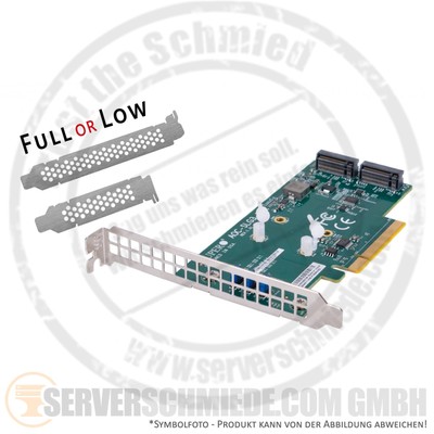 Supermicro NVMe 2x M.2 PCIe x8 Controller AOC-SLG3-2M2 +NEW+