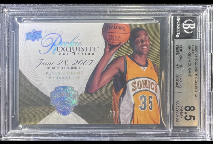 Kevin Durant 2007-08 UD Exquisite Collection Gold Rookie RC #94 23
