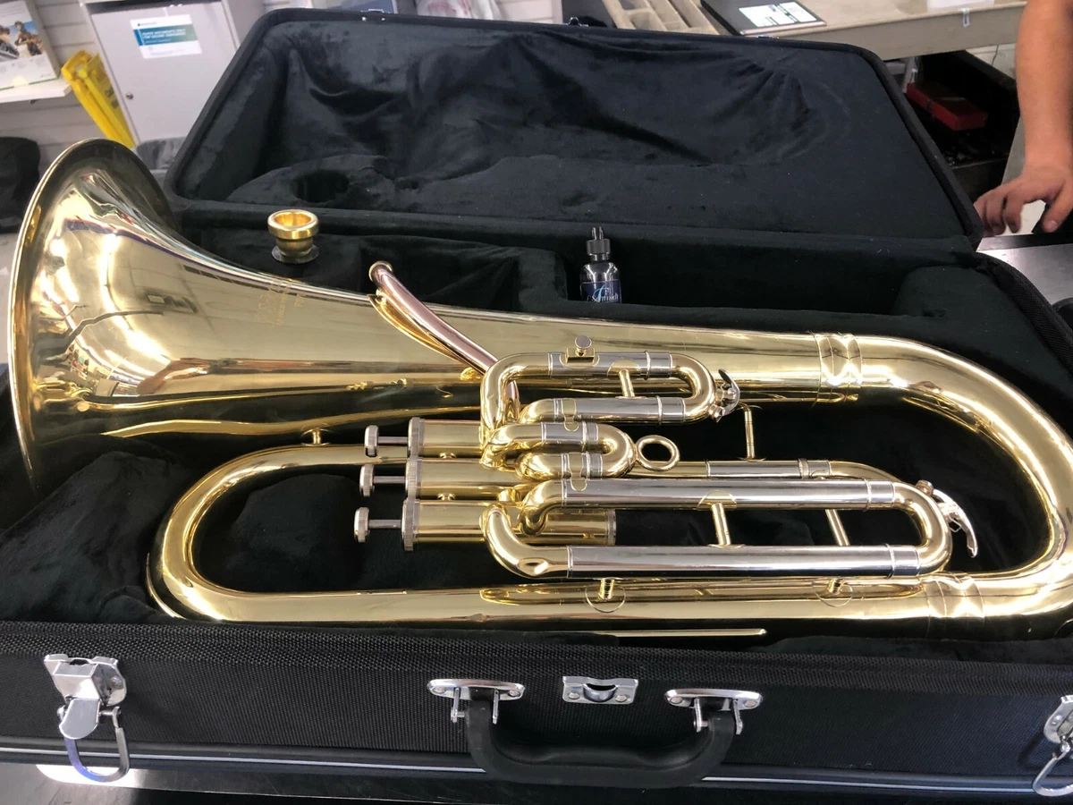 F Schmidt F3VL Euphonium Band Marching Instrument w Hard Shell